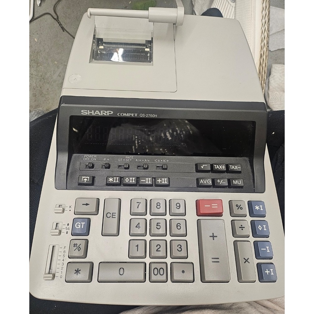 vintage Sharp Compet QS-2760H 12-digit electronic Calculator. Adding Machine